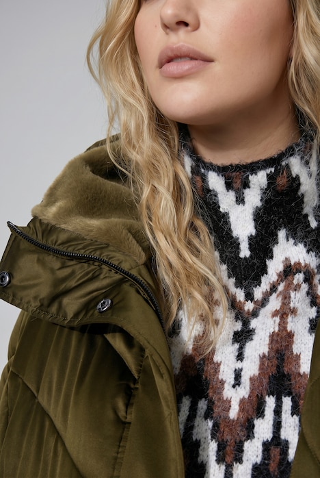 HYPRAR Steppjacke, Webpelz-Kragen, A-Linie, Windfang