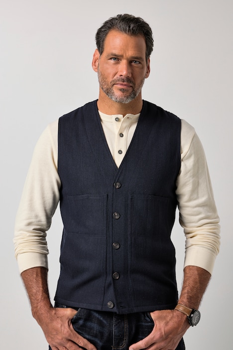Weste FLEXNAMIC®, Tweed, Herringbone, Strickrücken, bis 8 XL