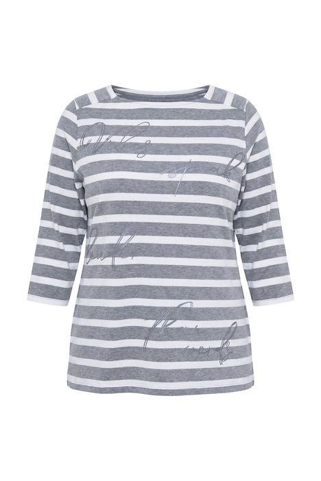 Shirt, Streifen, Oversized, Carré-Ausschnitt, 3/4-Arm