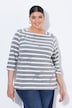 Shirt, Streifen, Oversized, Carré-Ausschnitt, 3/4-Arm