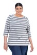Shirt, Streifen, Oversized, Carré-Ausschnitt, 3/4-Arm