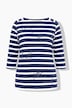 Shirt, Streifen, Oversized, Carré-Ausschnitt, 3/4-Arm