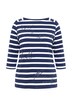 Shirt, Streifen, Oversized, Carré-Ausschnitt, 3/4-Arm