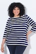Shirt, Streifen, Oversized, Carré-Ausschnitt, 3/4-Arm