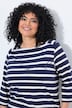 Shirt, Streifen, Oversized, Carré-Ausschnitt, 3/4-Arm