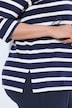 Shirt, Streifen, Oversized, Carré-Ausschnitt, 3/4-Arm