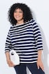 Shirt, Streifen, Oversized, Carré-Ausschnitt, 3/4-Arm