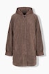 Jacke, Teddyfleece, Kapuze, Stepp-Details