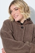 Jacke, Teddyfleece, Kapuze, Stepp-Details
