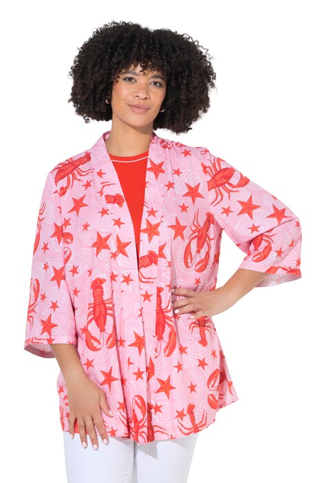 Kimono, vzor s humry, otevřený design, 3/4 rukávy