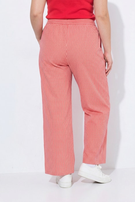 Hose, weites, gerades Bein, Streifen