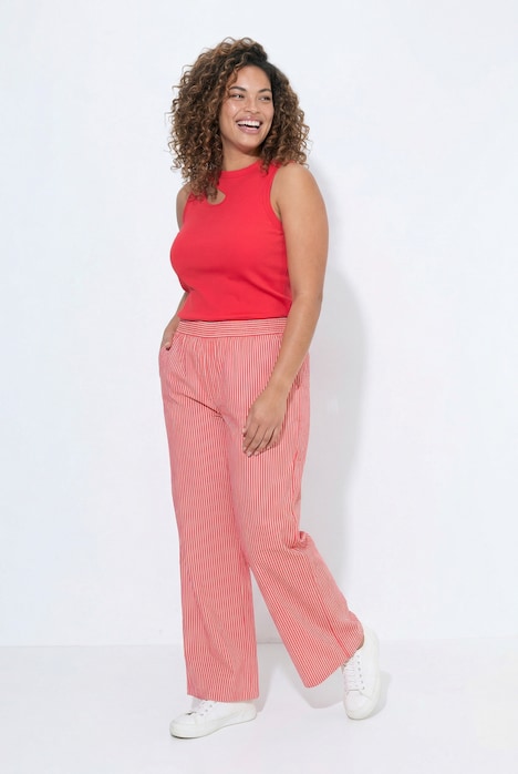 Hose, weites, gerades Bein, Streifen