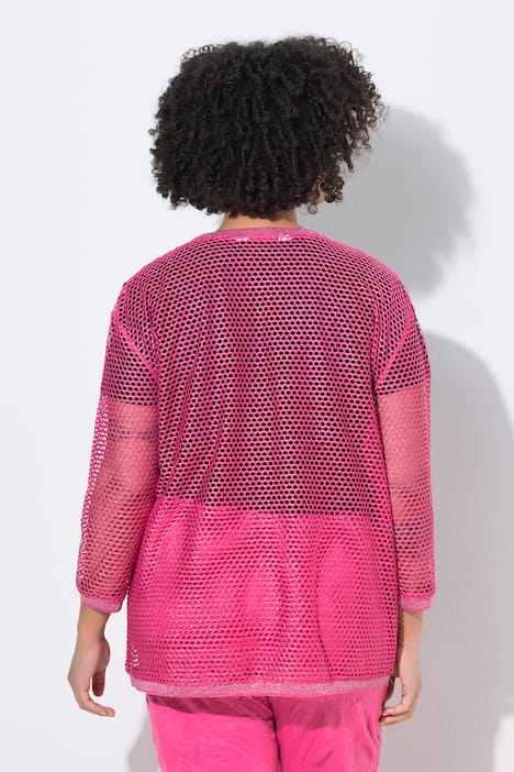 Sparkling Openwork Knit Cardigan