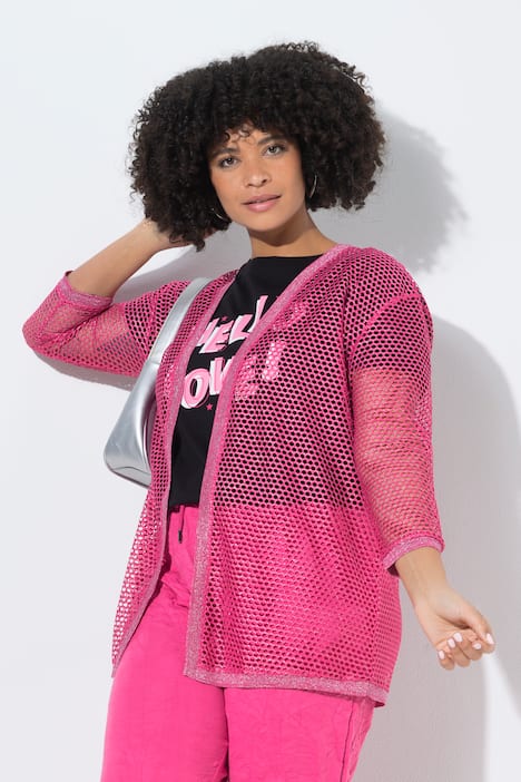 Sparkling Openwork Knit Cardigan