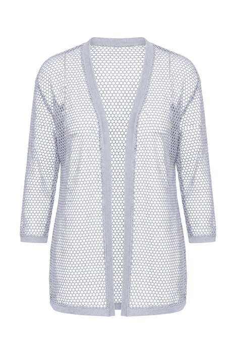 Kardigan z dírkovaného úpletu, ležérní střih, otevřený design, třpytivý efekt