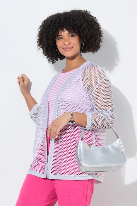 Sparkling Openwork Knit Cardigan