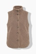 Weste, Teddyfleece, Rhombenmuster, Stehkragen, ärmellos