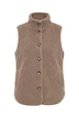 Weste, Teddyfleece, Rhombenmuster, Stehkragen, ärmellos