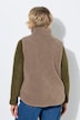 Weste, Teddyfleece, Rhombenmuster, Stehkragen, ärmellos