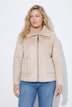 Veste réversible, polaire bouclée/simili cuir, col chemise et manches longues