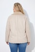 Veste réversible, polaire bouclée/simili cuir, col chemise et manches longues