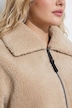 Veste réversible, polaire bouclée/simili cuir, col chemise et manches longues