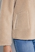 Veste réversible, polaire bouclée/simili cuir, col chemise et manches longues