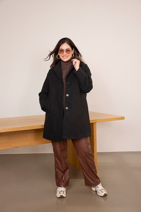 Flared Wool-Look Coat