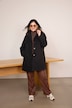 Flared Wool-Look Coat