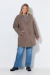 Manteau en laine mélangée, coupe évasée et col à revers