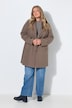 Manteau en laine mélangée, coupe évasée et col à revers