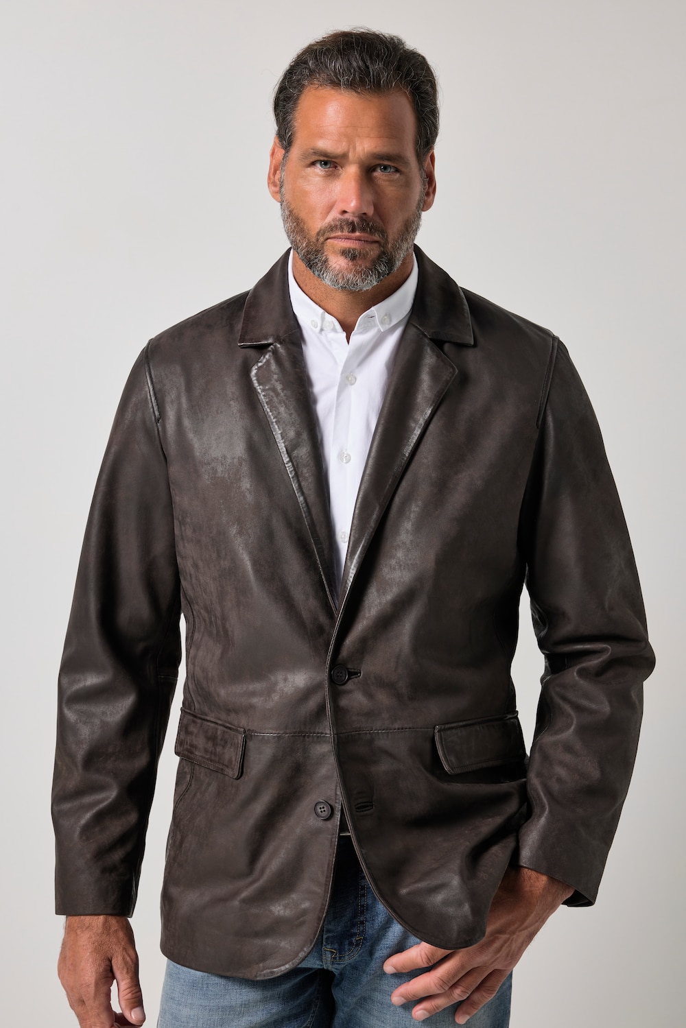 Lederblazer, Leder, Lammnappa, 2-Knopf, bis 7 XL