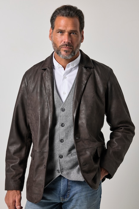 Lederblazer, Leder, Lammnappa, 2-Knopf, bis 7 XL