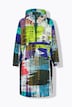 Functionele regencape, unisex, print, capuchon