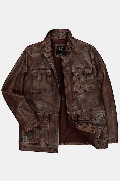 Lederjacke, Leder, echtes Lammnappa, Vintage Look, bis 7 XL
