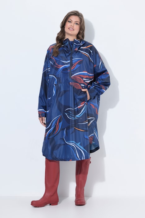 Funktions-Regencape, Unisex, Print, Kapuze