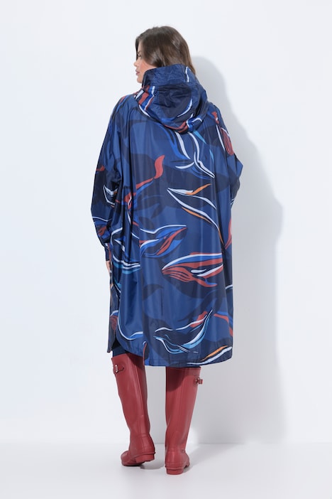 Funktions-Regencape, Unisex, Print, Kapuze