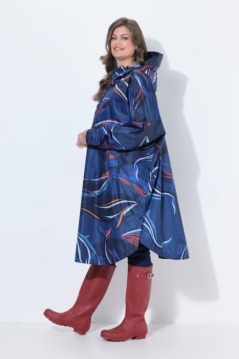 Funktions-Regencape, Unisex, Print, Kapuze