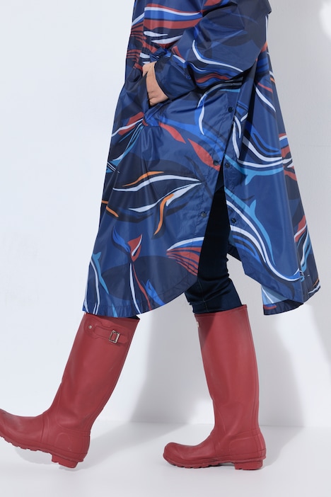 Funktions-Regencape, Unisex, Print, Kapuze