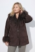 Suede-Jacke, Veloursleder-Optik, A-Linie, Reverskragen