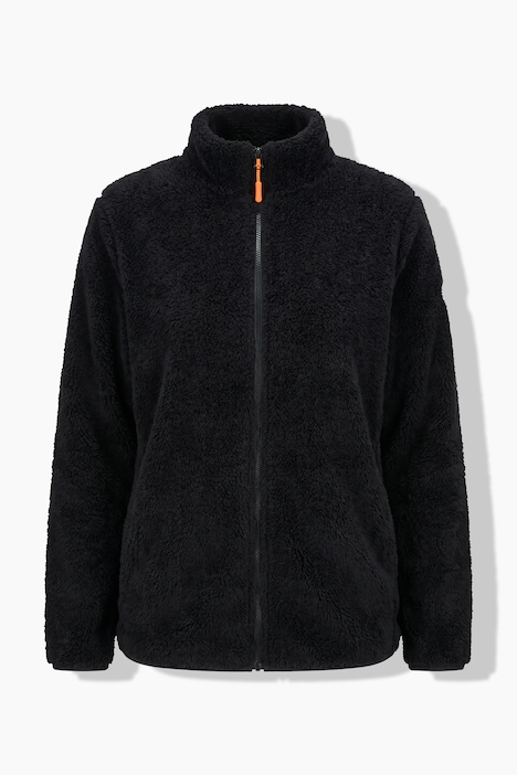 Fleecejacke, Teddyfleece, Stehkragen, Langarm