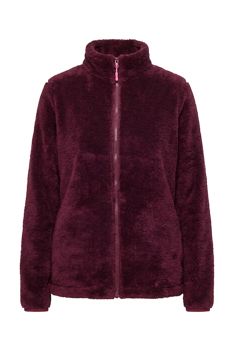 Fleecejacke, Teddyfleece, Stehkragen, Langarm