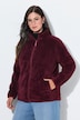 Fleecejacke, Teddyfleece, Stehkragen, Langarm