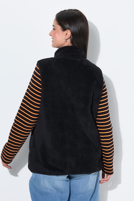 Fleece-Weste, Kuschelfleece, Stehkragen, ärmellos