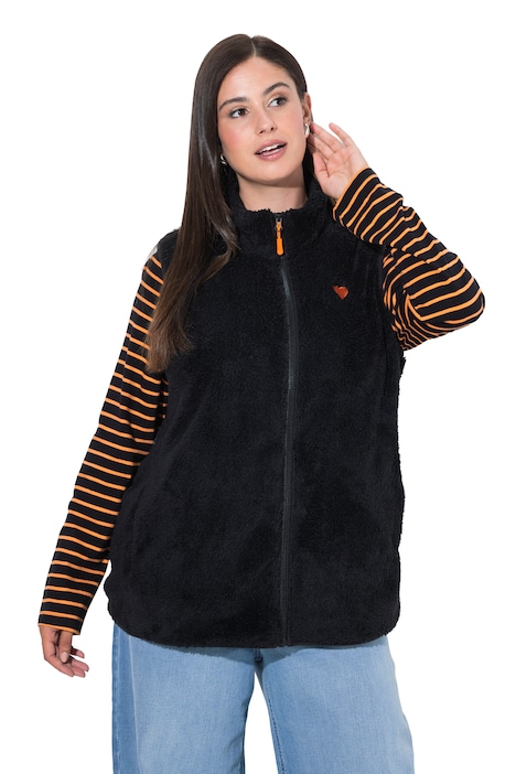 Fleece-Weste, Kuschelfleece, Stehkragen, ärmellos