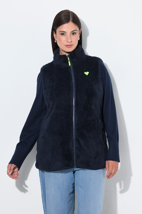 Fleece-Weste, Kuschelfleece, Stehkragen, ärmellos