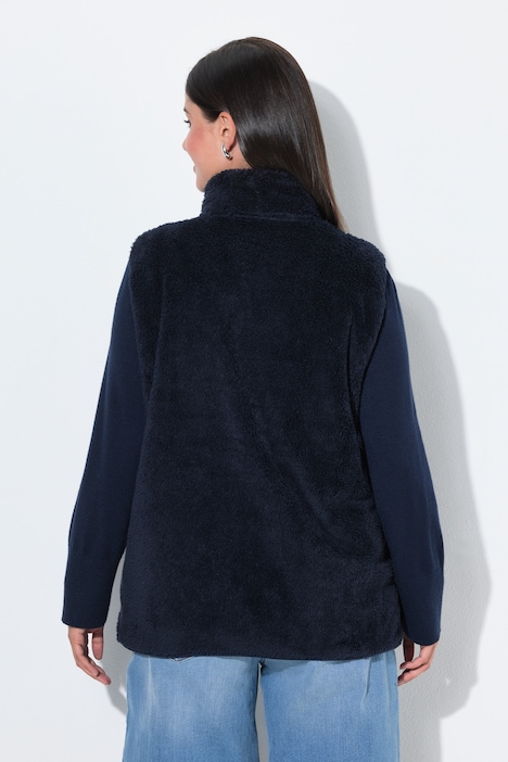Fleece-Weste, Kuschelfleece, Stehkragen, ärmellos