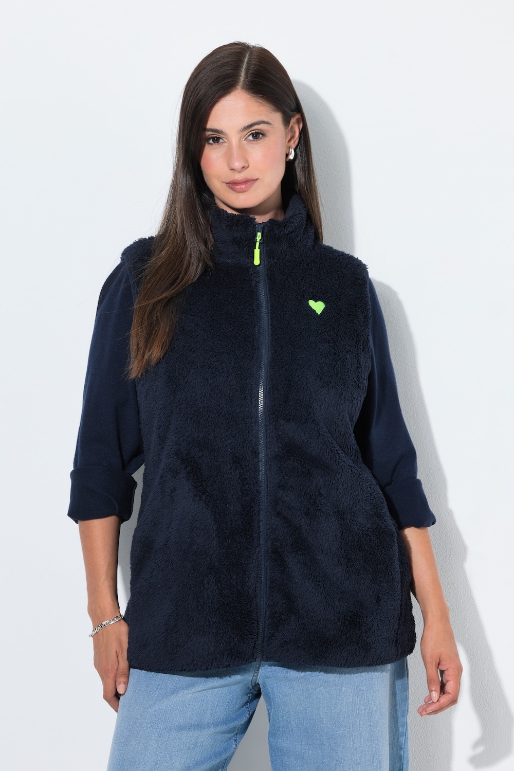 Fleece-Weste, Kuschelfleece, Stehkragen, ärmellos