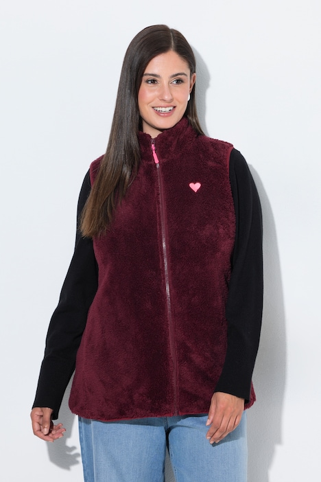 Fleece-Weste, Kuschelfleece, Stehkragen, ärmellos