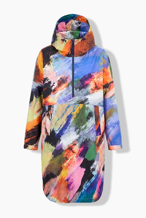 Functionele regencape, unisex, print, capuchon